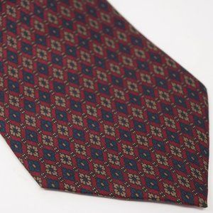 Christian Dior Necktie Geometric Floral Diamond Silk Made USA Luxury Tie Formal